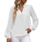 Women's V-Neck, Long Mesh Sleeve Blouses.