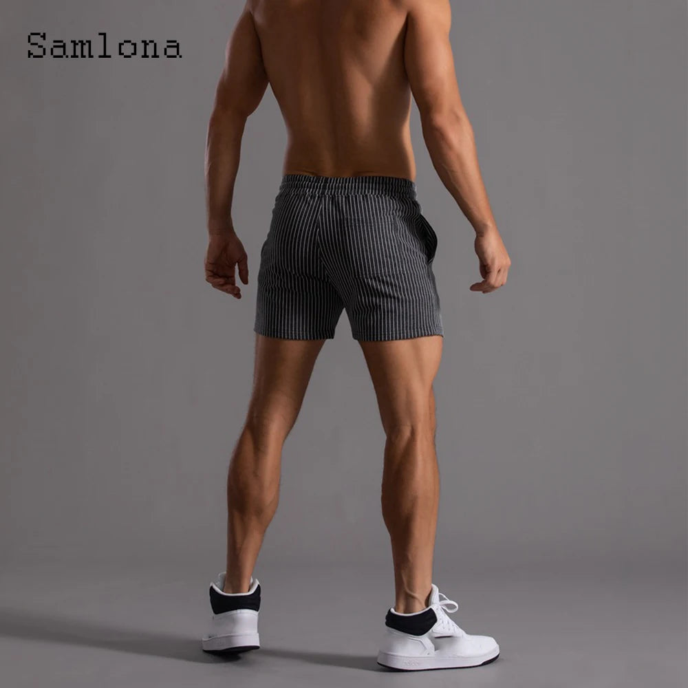 Men's Leisure Shorts With Lace Up And Pockets