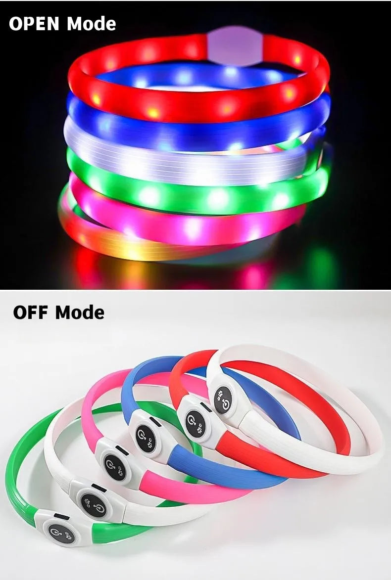 Led/USB Luminous PVC Waterproof Collar For Large Medium Or Small Pets