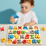 3D Colorful Montessori Wooden Alphabet Number/Puzzle