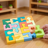 16 Pieces Wooden Jigsaw Puzzle for Boys Girls Ages 4-6
