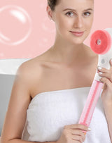 USB Rechargeable Silicone Waterproof Exfoliating Bath Brush With Removeable Handle.