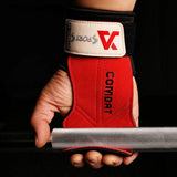 1 Pair 3-layers Cowhide Weight Lifting Grip Gloves