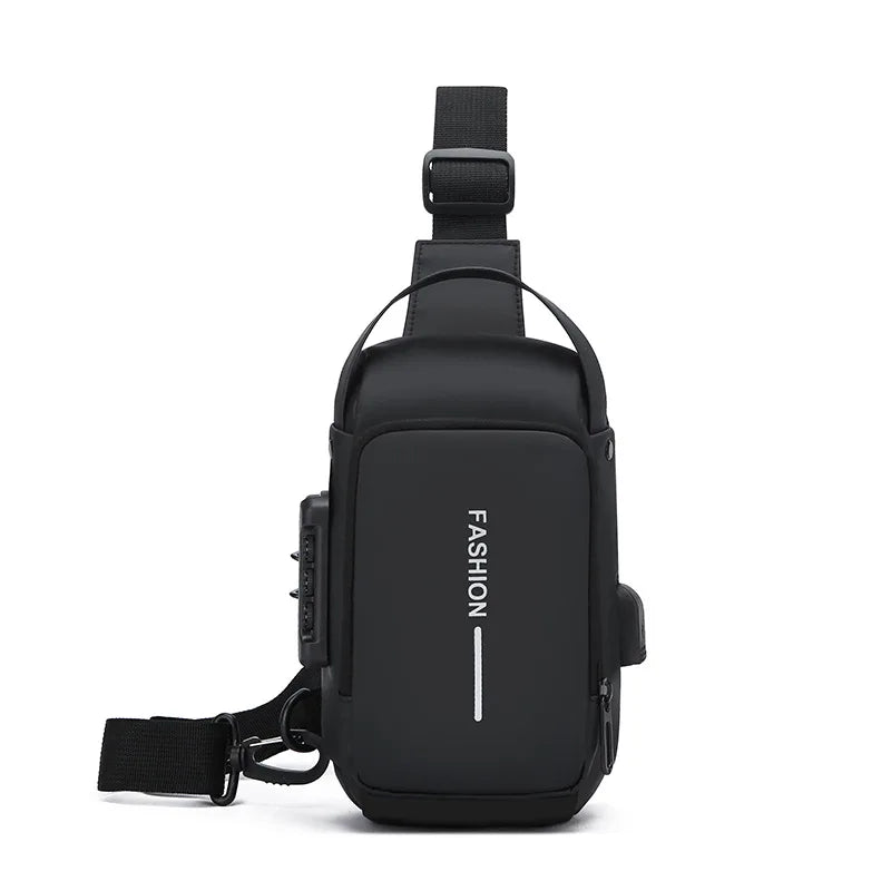 Men's Anti Theft USB Charging Crossbody Bag
