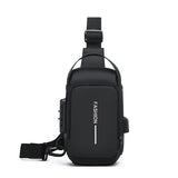 Men's Anti Theft USB Charging Crossbody Bag