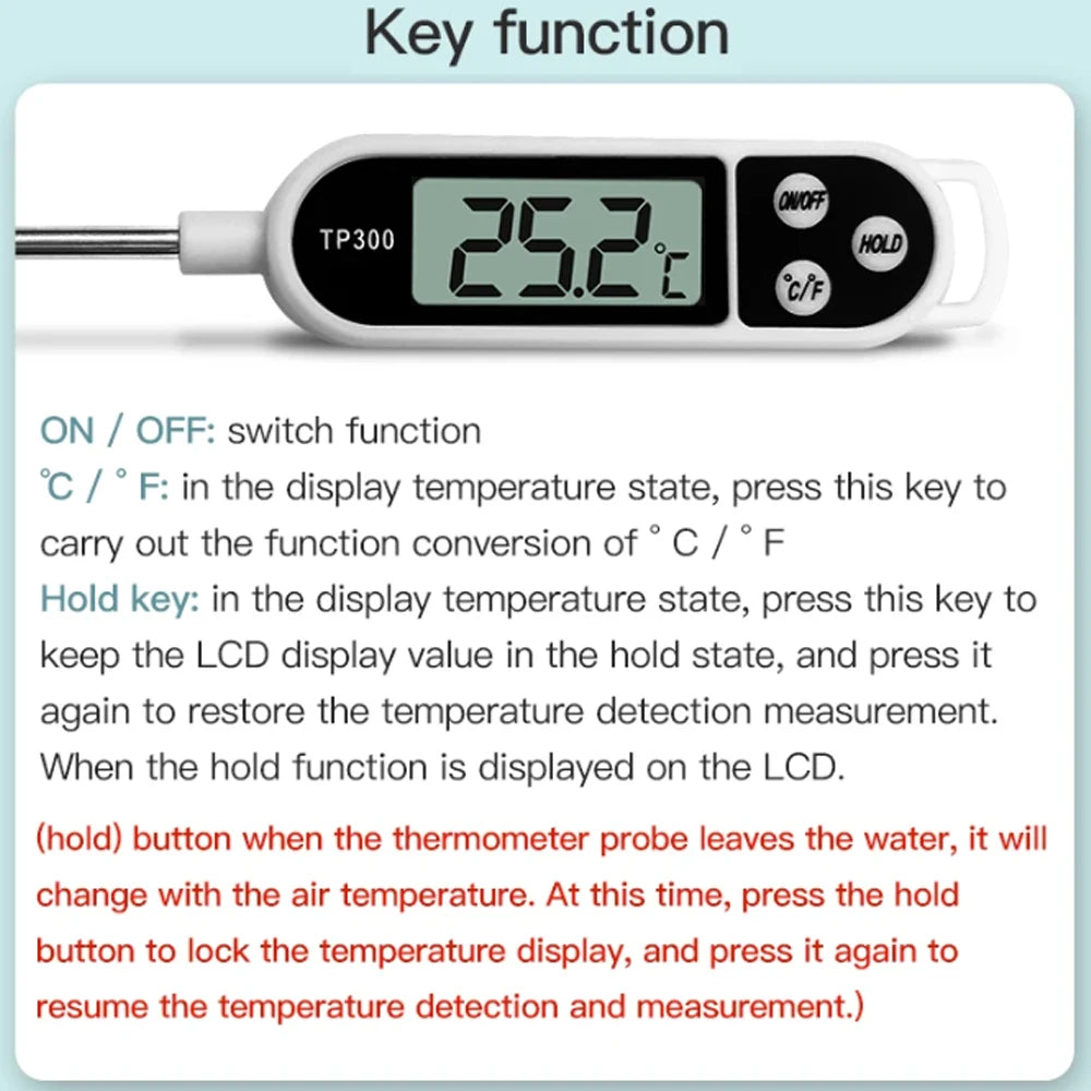 1PC Digital LCD Food Thermometer With Auto Shut Off