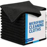 Durable Reusable Polyester Black Microfiber Kitchen Cleaning Cloths