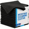 Durable Reusable Polyester Black Microfiber Kitchen Cleaning Cloths