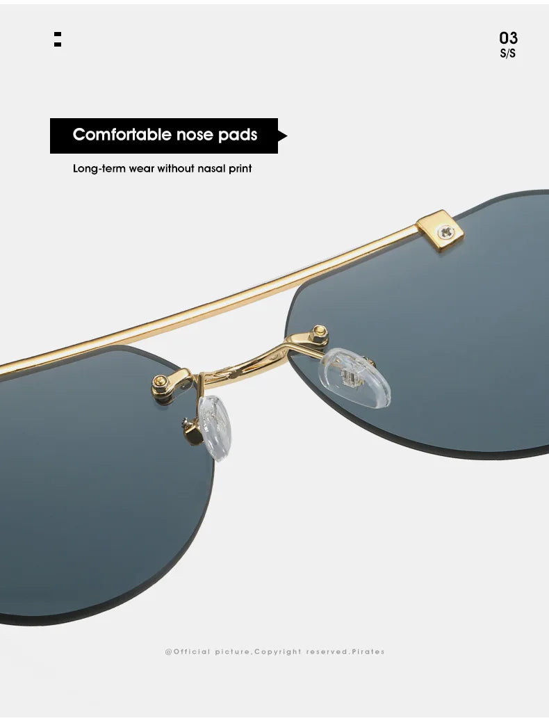 KAMMPT Men Or Women's  Rimless UV400 Sunglasses