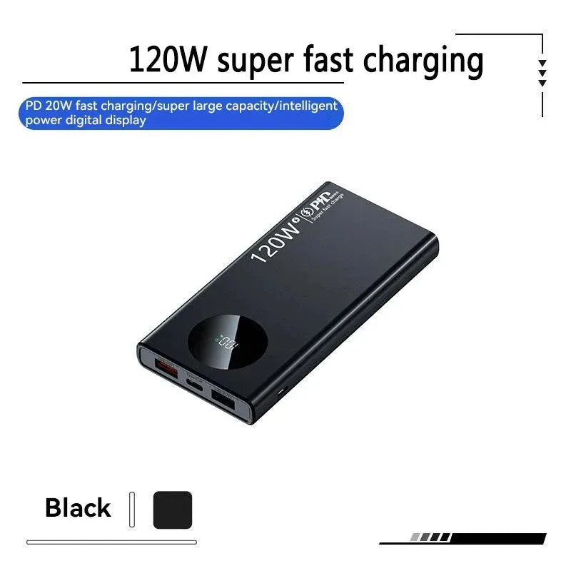 80000mAh High Capacity 120W Super Fast Charging Power Bank For iPhone Or Samsung