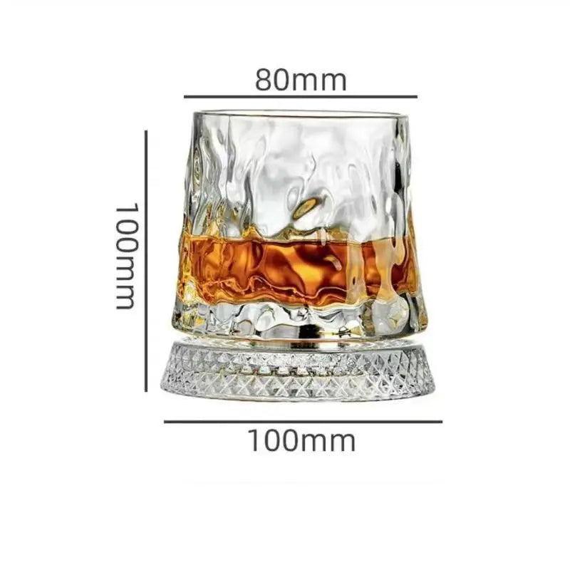 360 Degrees Rotating Crystal Whiskey Glass