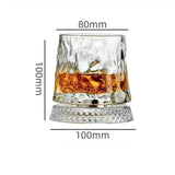 360 Degrees Rotating Crystal Whiskey Glass