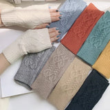 Women Or Men's Half Finger Soft Warm Wool Gloves