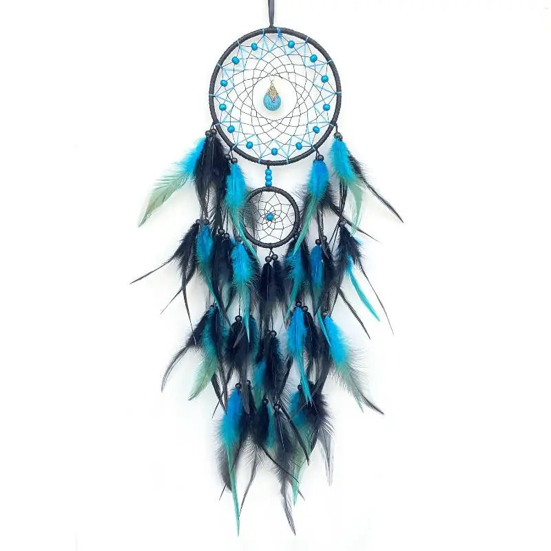 Hand-woven Dreamcatcher With Artificial Feathers And Crystals