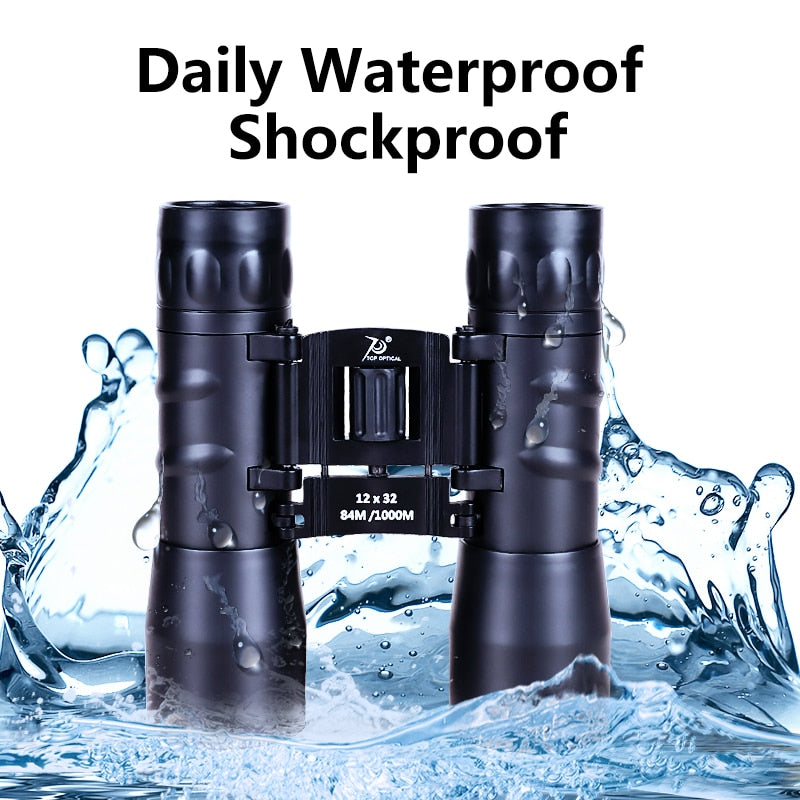 TOPOPTICAL 12x32 Compact Professional Portable Binoculars For Hunting or Birdwatching.