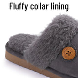 Evshine Women's Fur Plush Warm Slippers With Rubber Soles