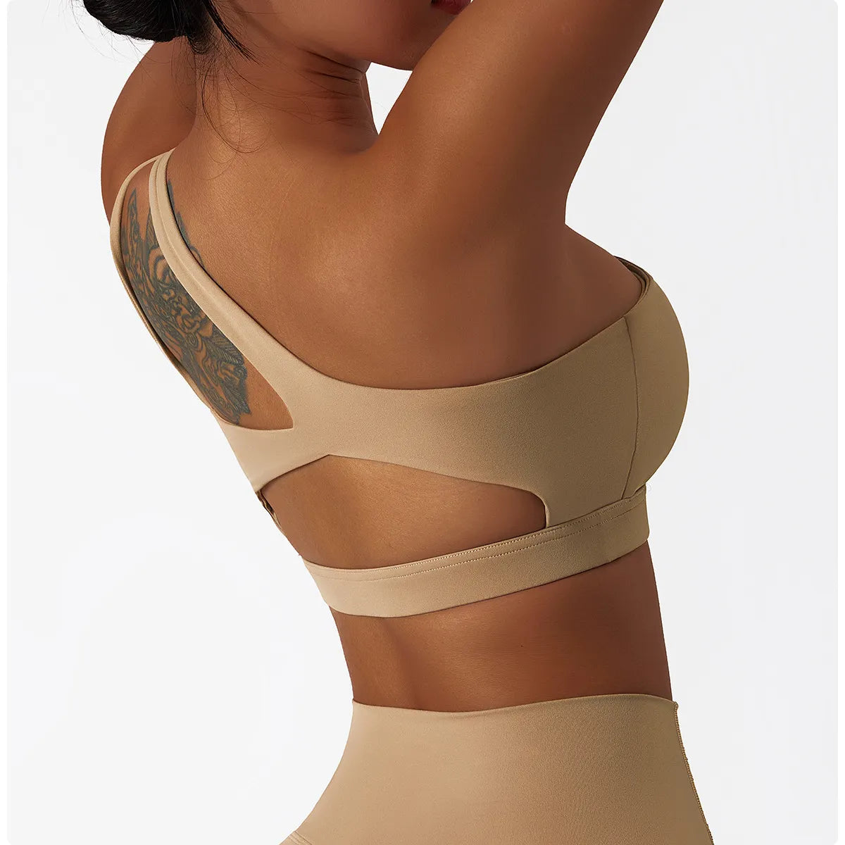 Single Strap, Stretchy Sports Bra With Pads