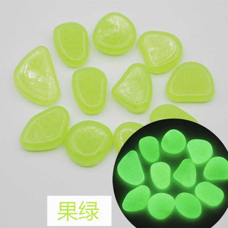 20/30/50/100/200pcs  Decorative Glowing Pebbles Stones For Gardens and Aquariums.