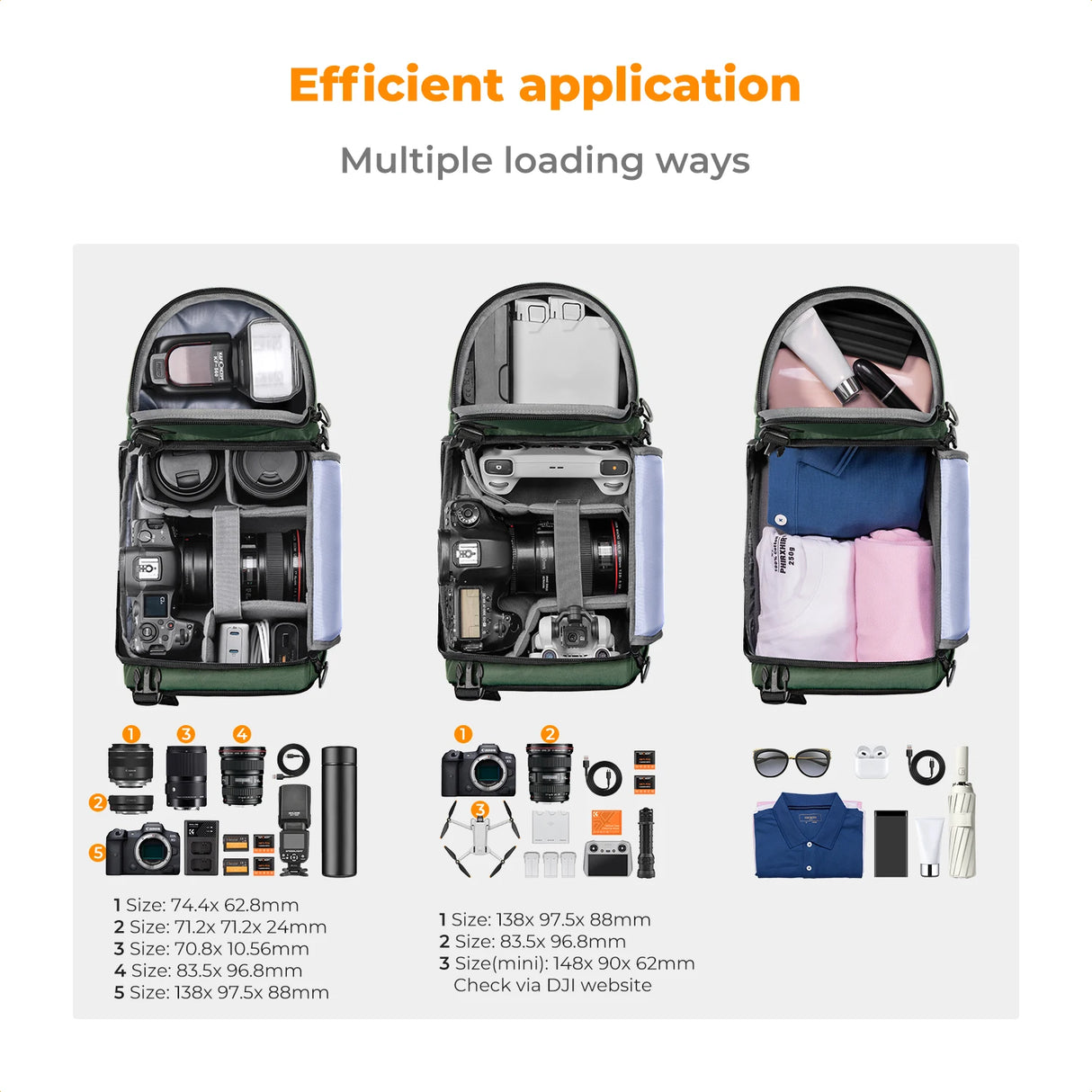 K&F Concept Waterproof 10L DSLR/SLR Sling Camera Backpack