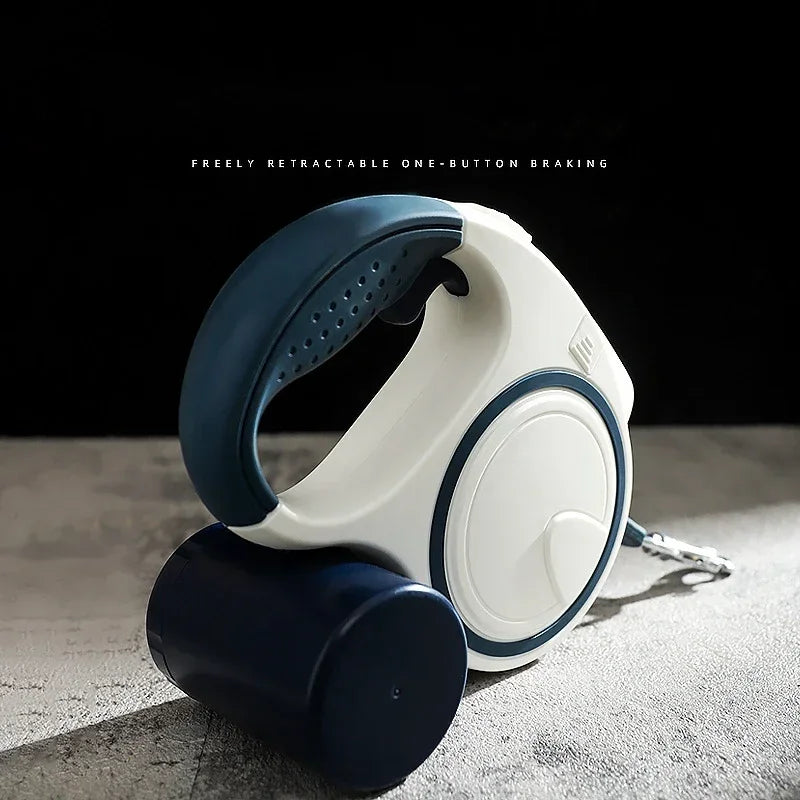 Automatic 5M Retractable Dog Leash For Small-Medium Pets With Bag Holder