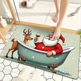 VIKAMA Thick Absorbing Anti-Slip Christmas Machine Washable Floor Mat