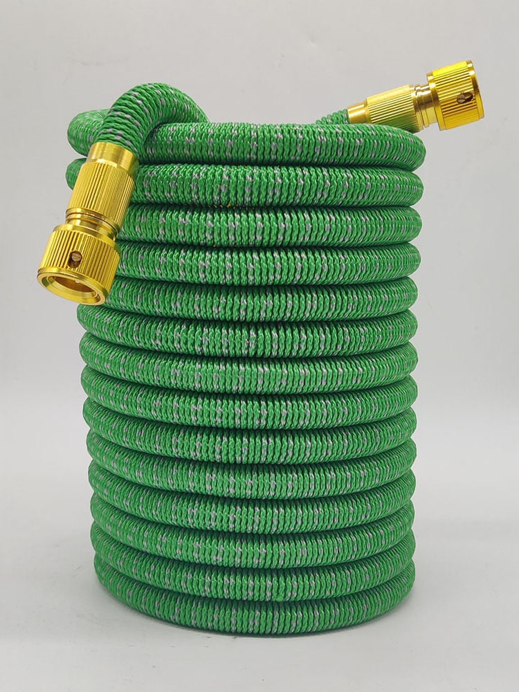 High Pressure Expandable PVC Garden Water Hose with Double Metal Connector.