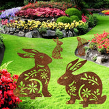 Outdoor Rustic Metal Garden Rabbit