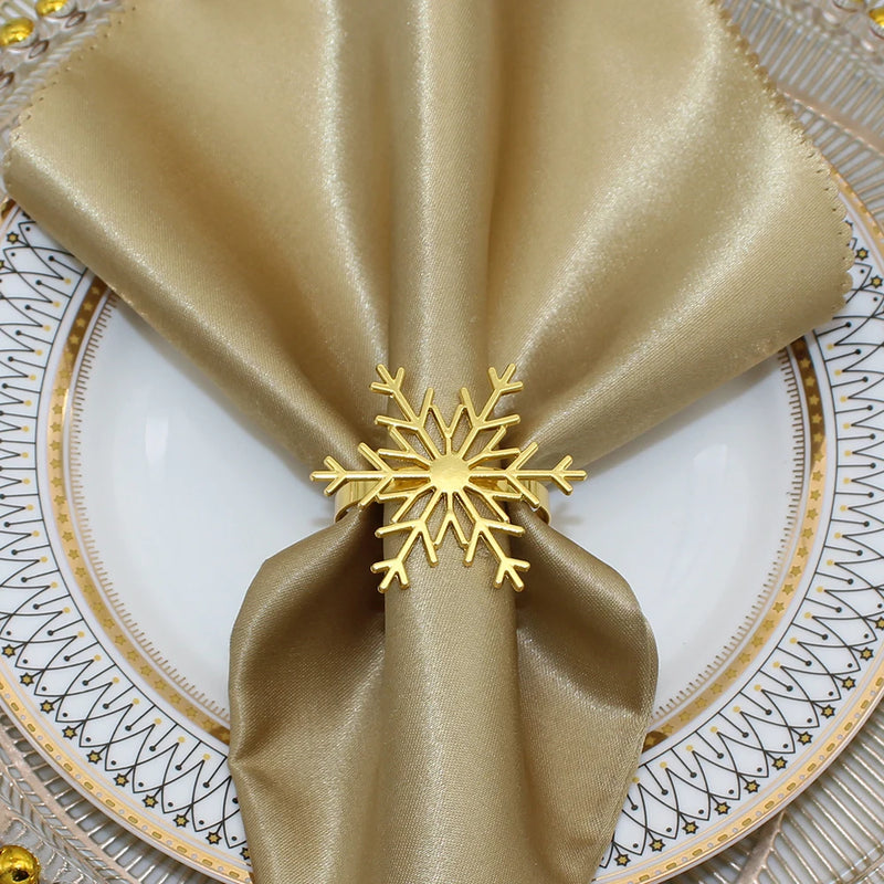 6Pcs Silver Or Gold Christmas Napkin Ring Holders