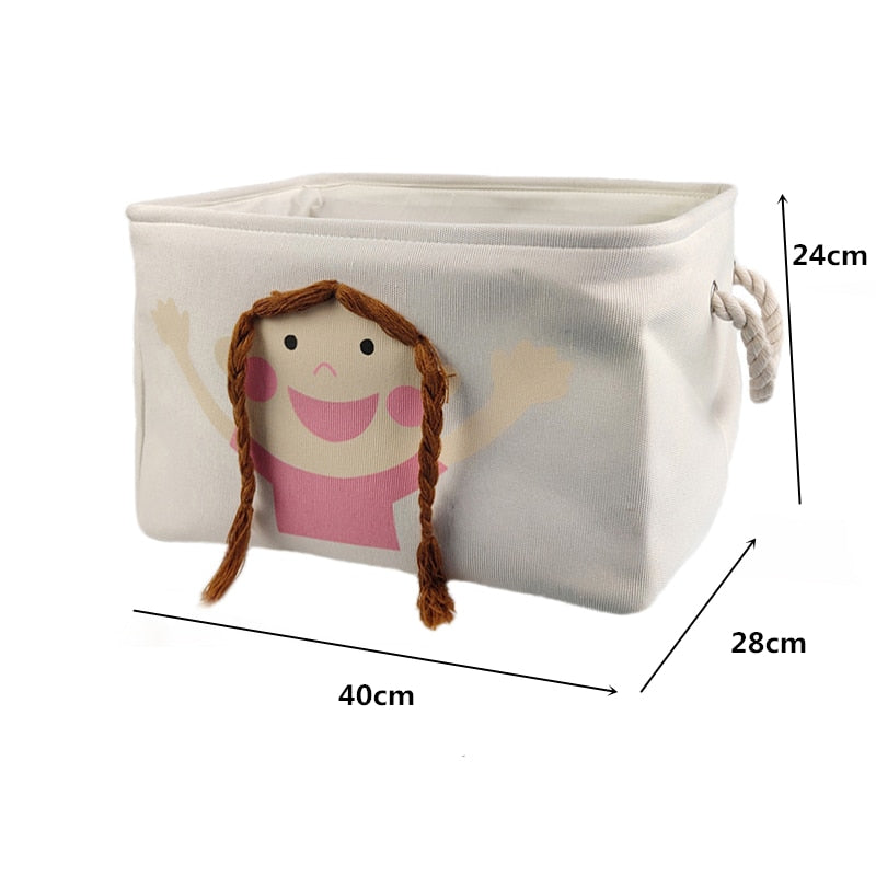 Foldable Canvas Cartoon Animal Laundry Basket OR Toy Storage.