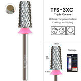 3/32" MagiBling Carbide Sharp 6.6mm Cross Cut Tapered Nails Bit For Acrylic Gel Remover