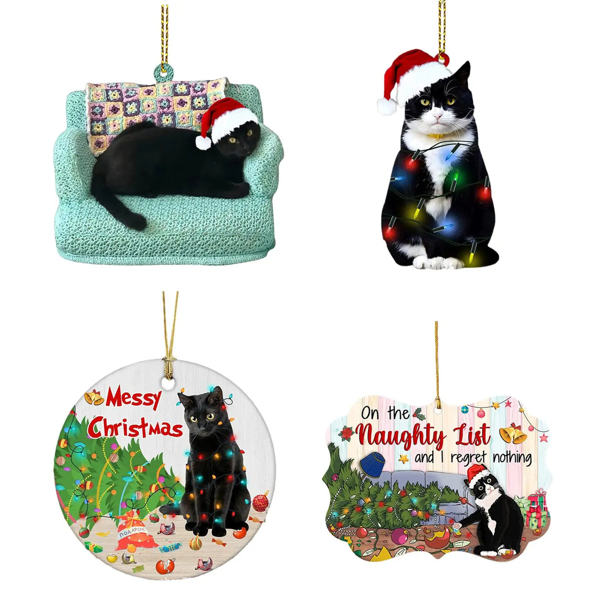 Xmas Cat Pendant Tree Hanging Ornaments