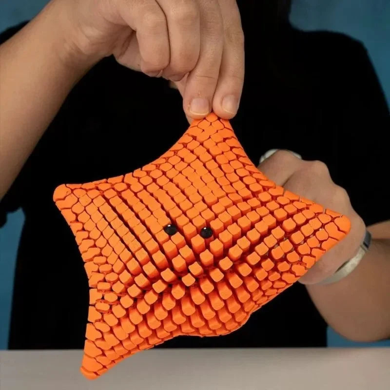 3D Printed Articulated Starfish Stress Relief Fidget Toy For Kids and Adults