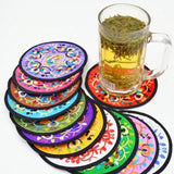4PCS/set Embroidery Cloth Protective Coaster Mats