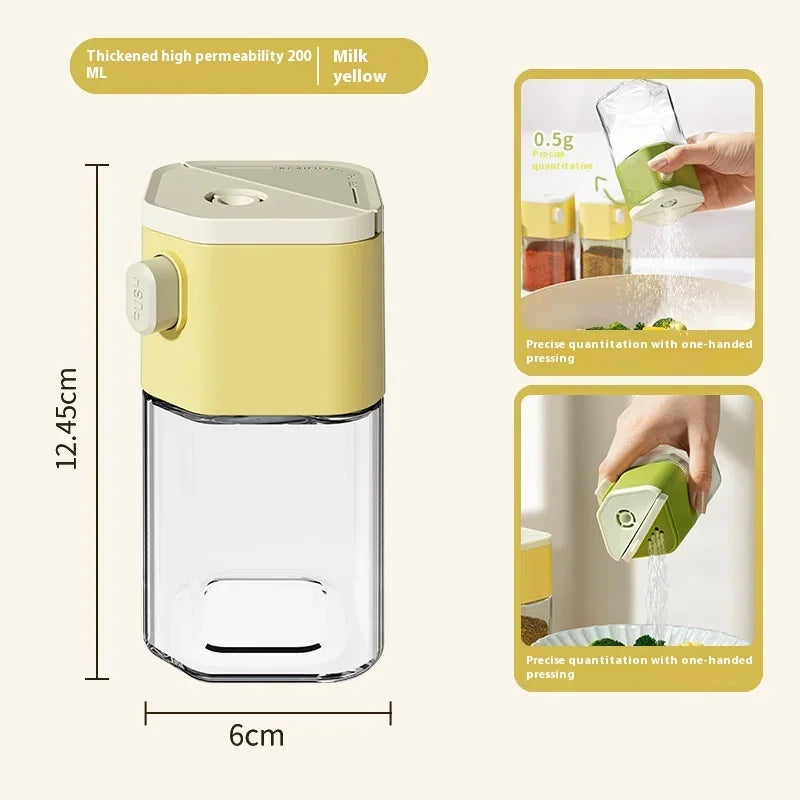 Moisture-proof Seasoning Bottle That Can Extrude 0.5 Grams Of Salt Or Sprinkle Larger Measurements Without Clumping