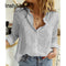 Women's Casual Long Sleeve Cotton Linen Blouse.