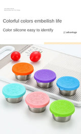 6 Pcs Set Leakproof Stainless Steel Containers With Silicone Stretch Lids