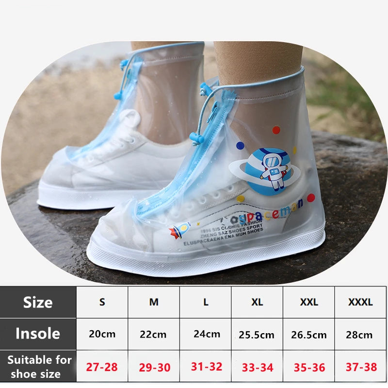 Children's Non-Slip Overshoes Galoshes  With Zipper