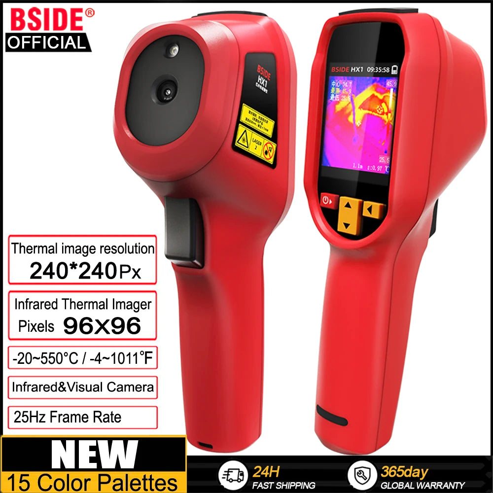 BSIDE Thermal Imager Camera HX1 Laser Thermographic HD Display For Circuit PCB Repair Pipeline Detection Medical Laser position
