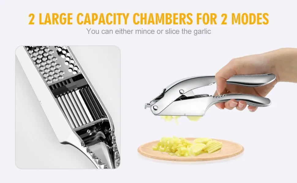 Stainless Steel 2 in 1 Garlic Press