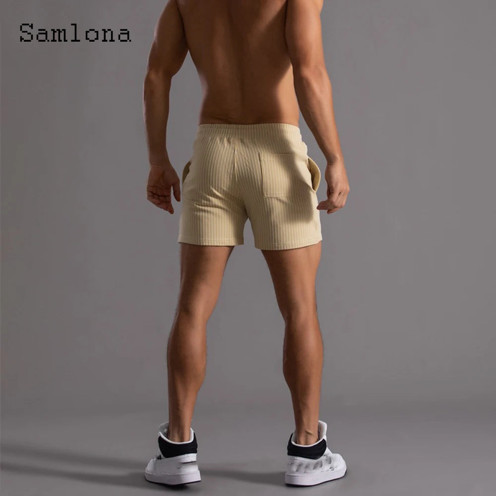 Men's Leisure Shorts With Lace Up And Pockets