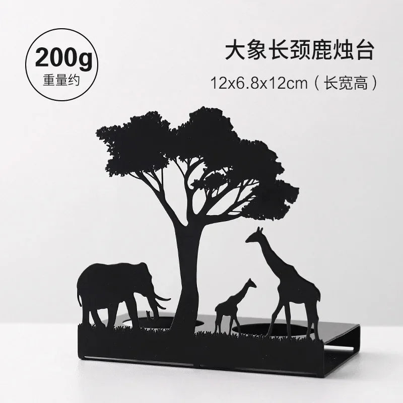 Metal Black Luminous Decoration Candle Holder