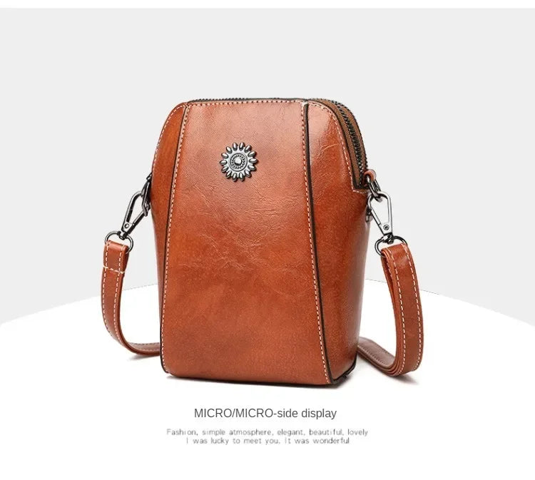 Single Shoulder Leather Crossbody Bag