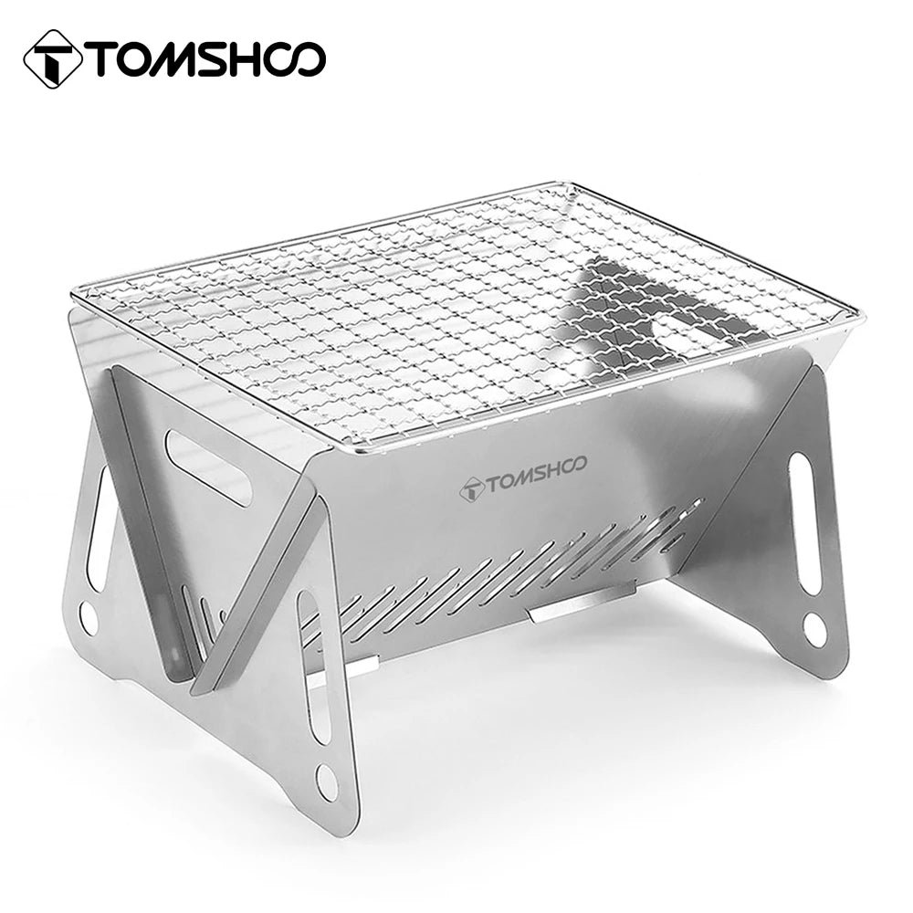 Tomshoo Portable Folding Stainless Steel Backpacking Barbeque