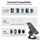 30W 3 in 1 Magnetic Foldable Wireless Charging Station for iPhone 16 15 14 13Pro Apple Watch 8 9 Airpods