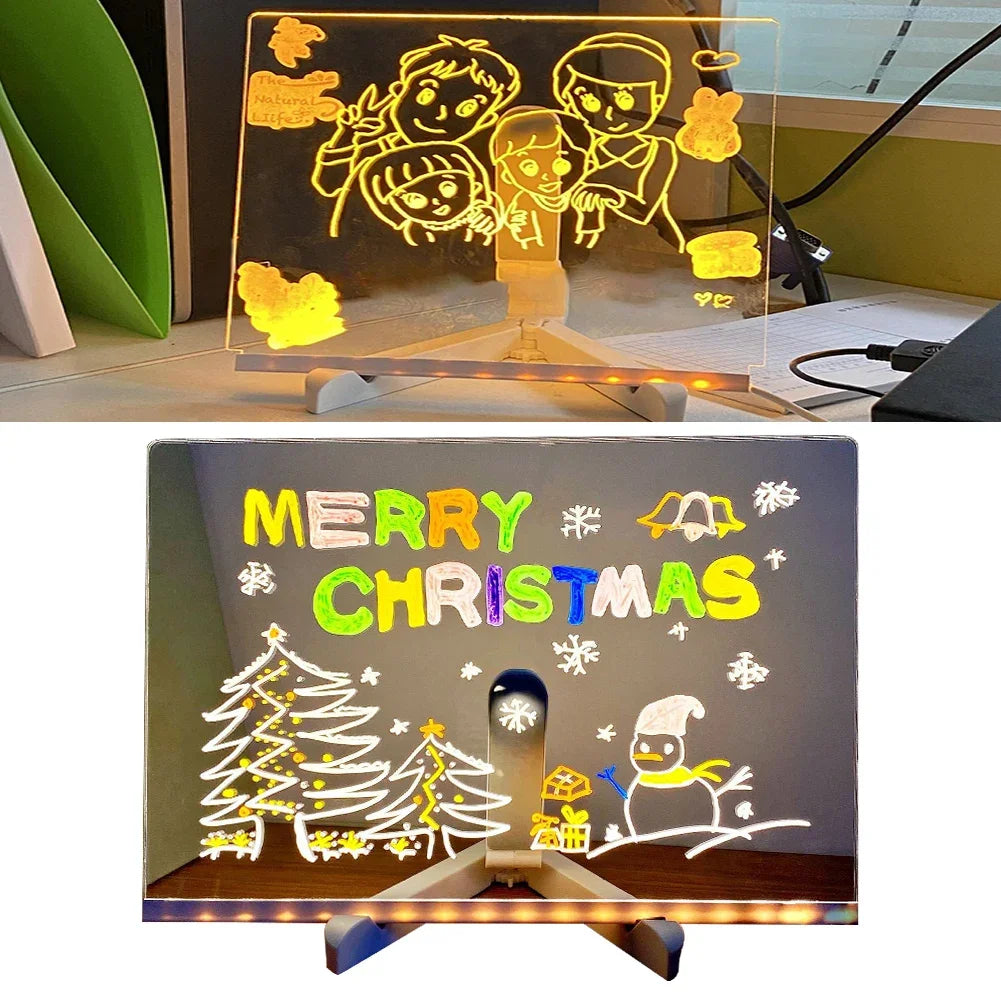 Acrylic Dry Erasable Lighted Board with Colors & Stand