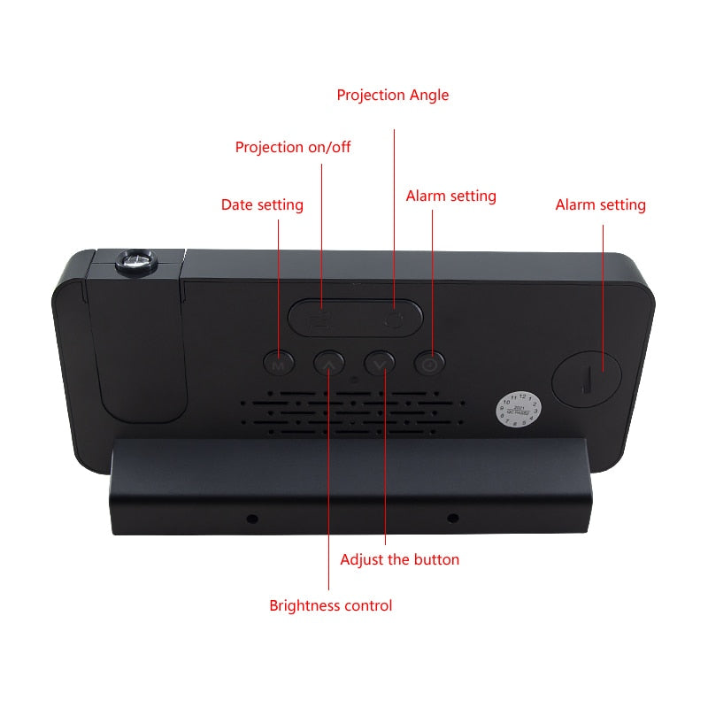 LED/USB Digital Desktop 2 Function Alarm Clock With Time Projector.