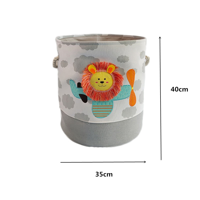 Foldable Canvas Cartoon Animal Laundry Basket OR Toy Storage.