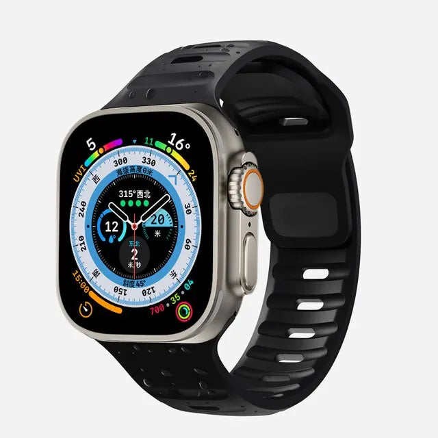 Silicone Straps For Apple Watch Band 9 8 7 6 SE 5 4 3 38mm 40mm 41mm 42mm 44mm 45mm Bracelet iWatch Series Ultra 3 2 1 Band 49mm