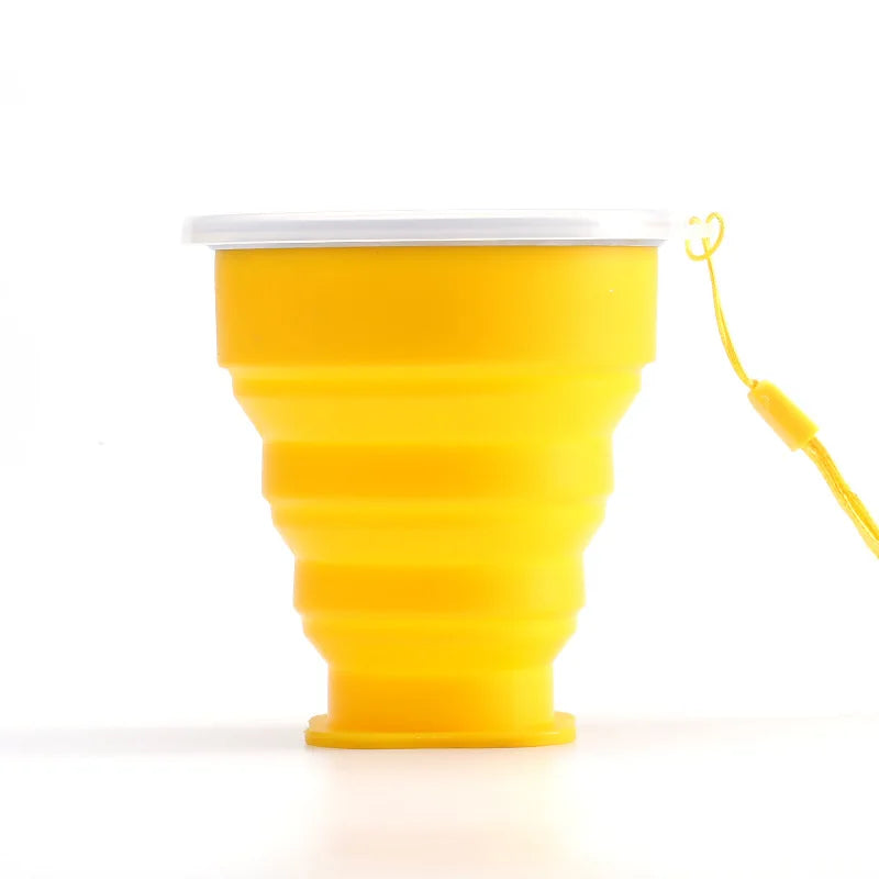 Silicone Heat Resistant Folding Water Cup With Lids
