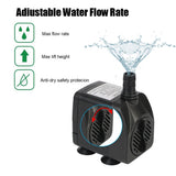 Submersible Ultra-quiet Water Pump With 12 LED Lights For Bird Baths Or Aquariums